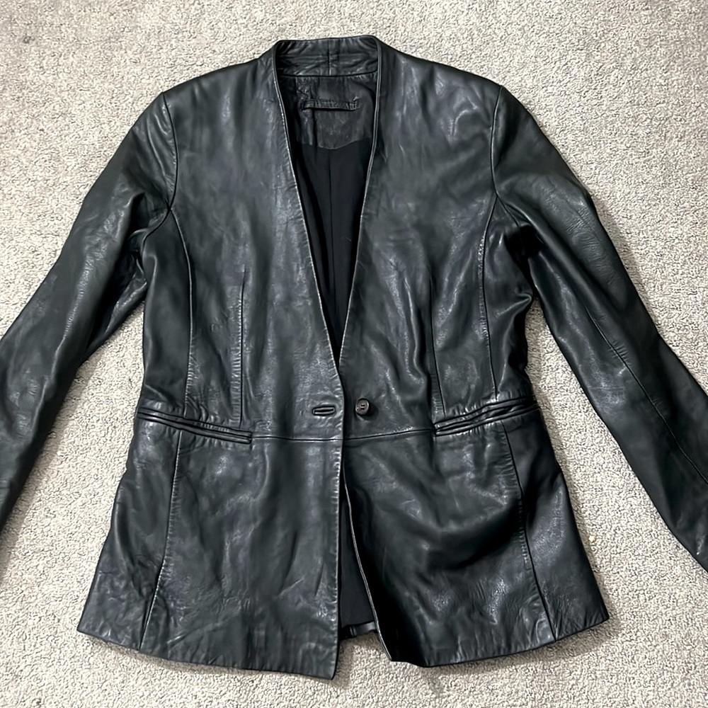 All saints leather blazer